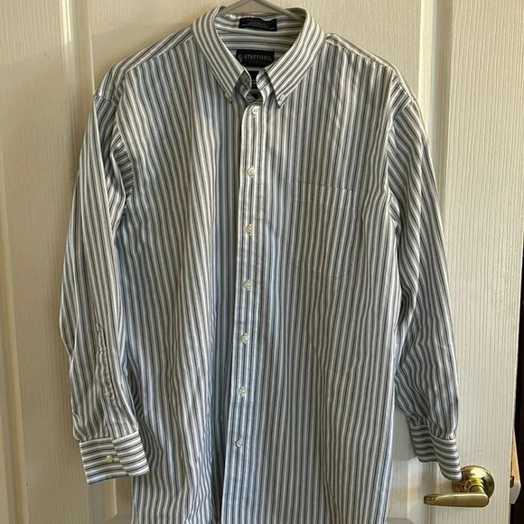 Stafford essentials, long sleeve button up dress shirt size 16 1/2 - Picture 1 of 3